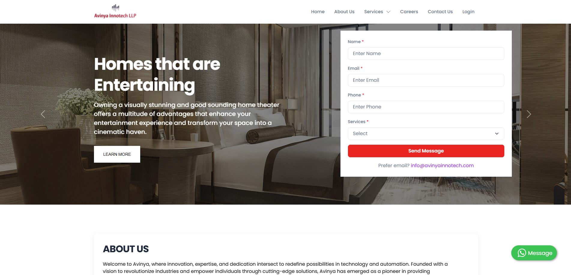 Avinya Innotech Interior Design Website Project