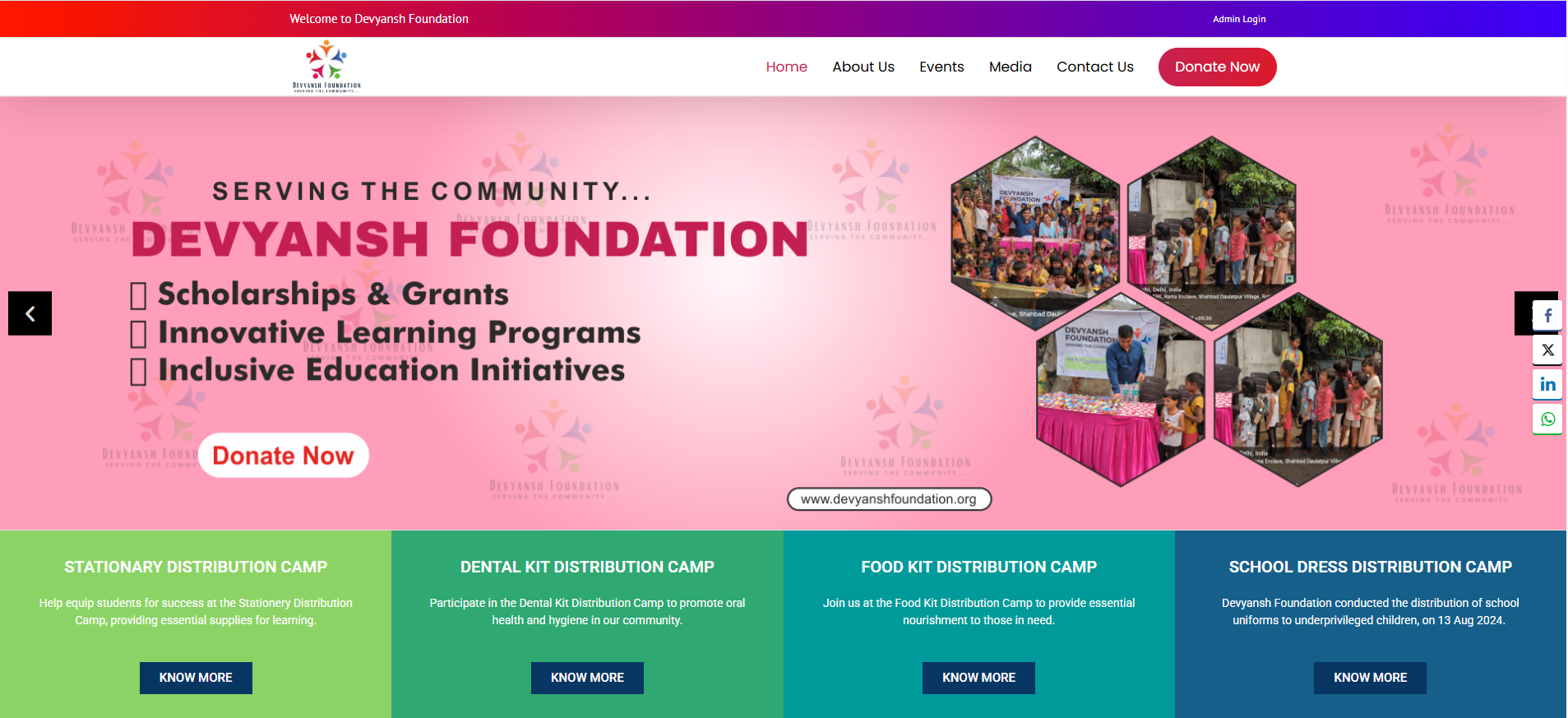 Devyansh Foundation Organization Website Project