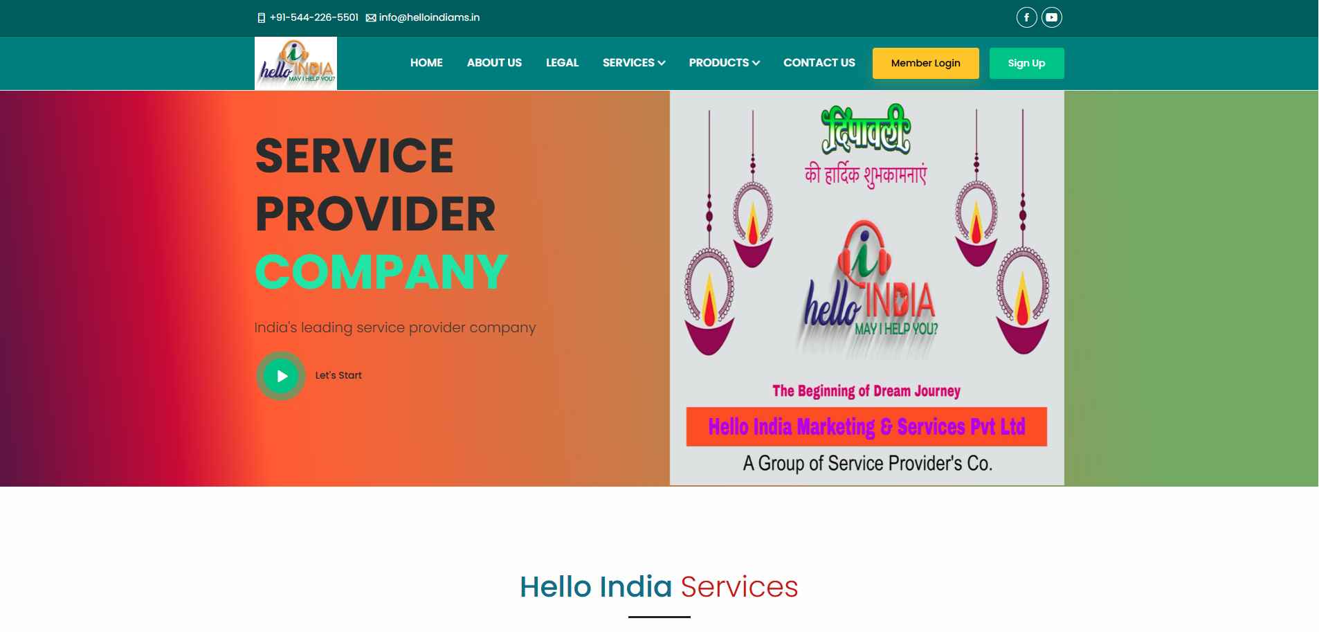 Hello India MS Services Provider Website Project